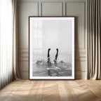 Black White Splash Wall Art | Framed Ocean Water Canvas