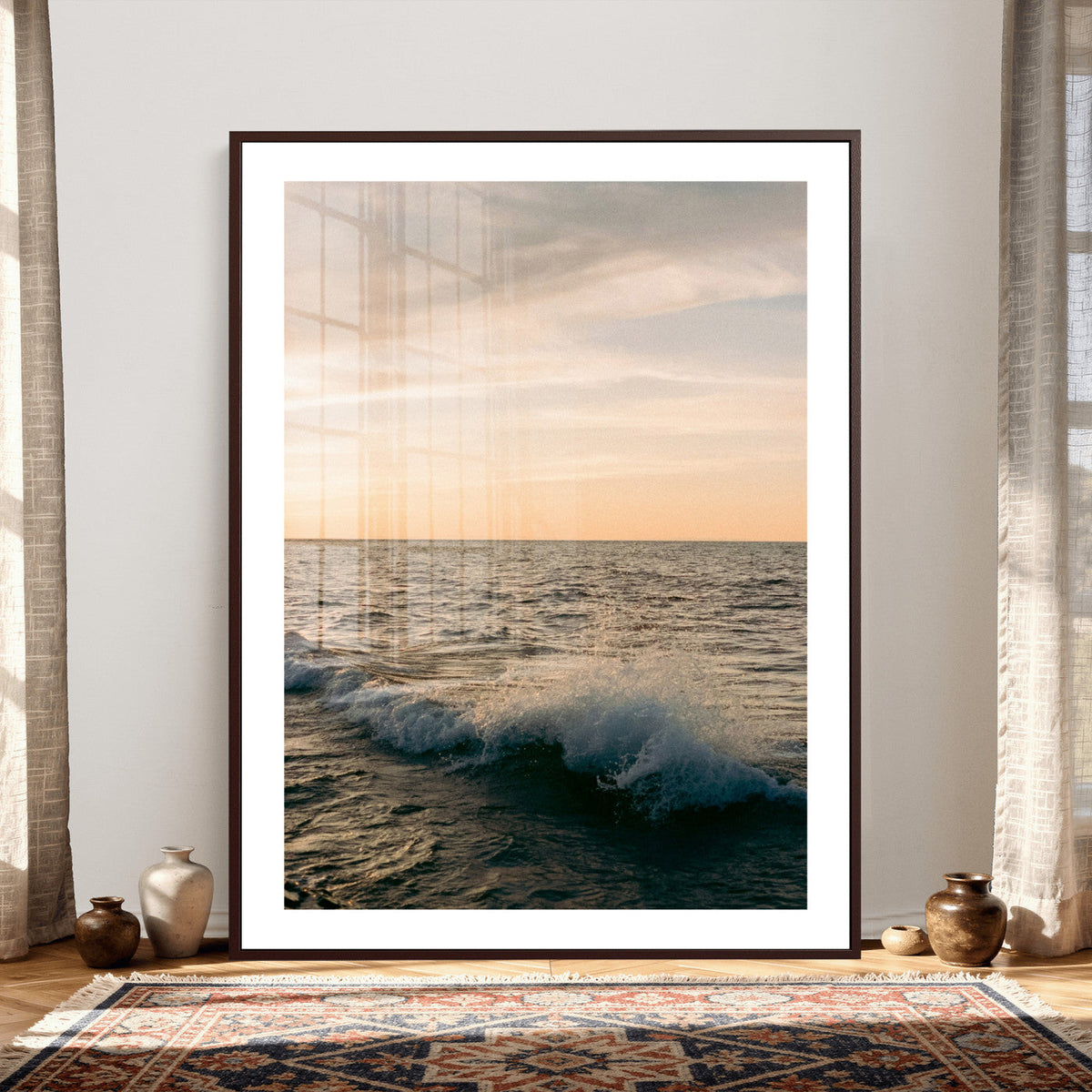 Ocean Wave Wall Art Canvas Print, Calm Coastal Nature Decor