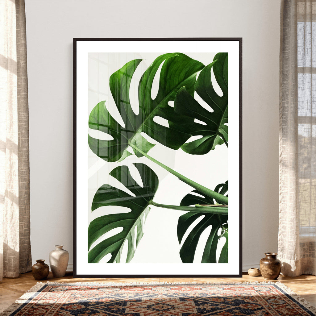 Abstract Teal Blue Wall Art Canvas Print, Modern Abstract Color Block