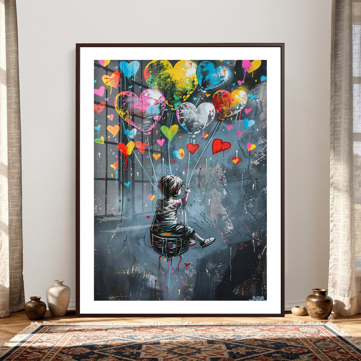 Banksy Balloon Canvas Print, Banksy Graffiti Art, Balloon Girl Street Art