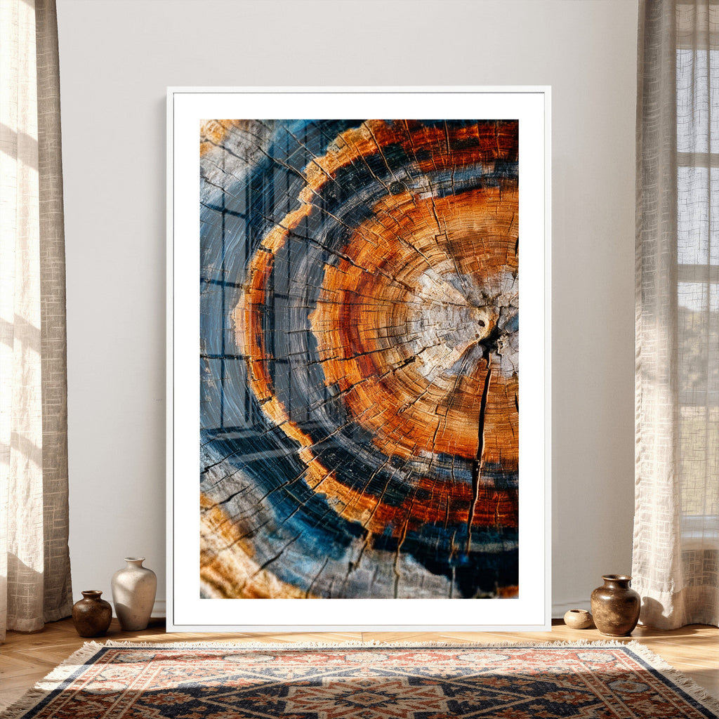 Abstract Wood Grain Canvas Print, Tree Ring Pattern Wall Art