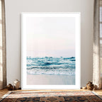 Ocean Wave Wall Art Canvas Print, Minimal Seascape
