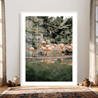 Flamingo Wall Art Canvas Print, Tropical Wildlife Scene