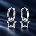 S925 Sterling Silver Plated Platinum CZ Earrings for Women