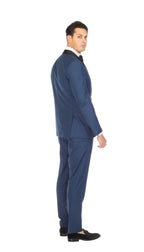 Men's Indigo Shawl Lapel Tuxedo – Slim Fit 2 Piece Suit | Ferrecci Reno