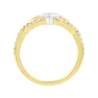 10K Two Tone Color 2/3 Cttw Diamond Kite and Twist Shank Ring (H-I Color,SI2-I1 Clarity)