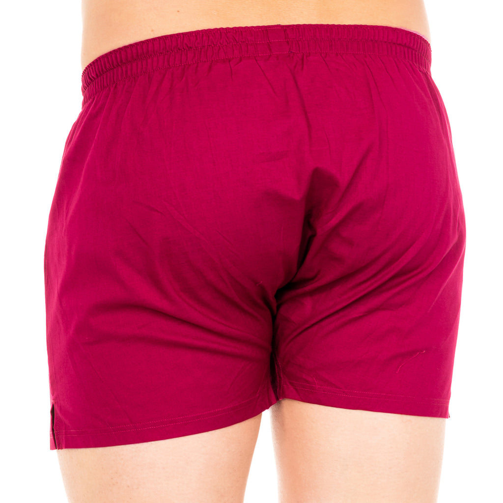 100% Cotton Boxers // Garnet + Gray Stripes // Pack of 2