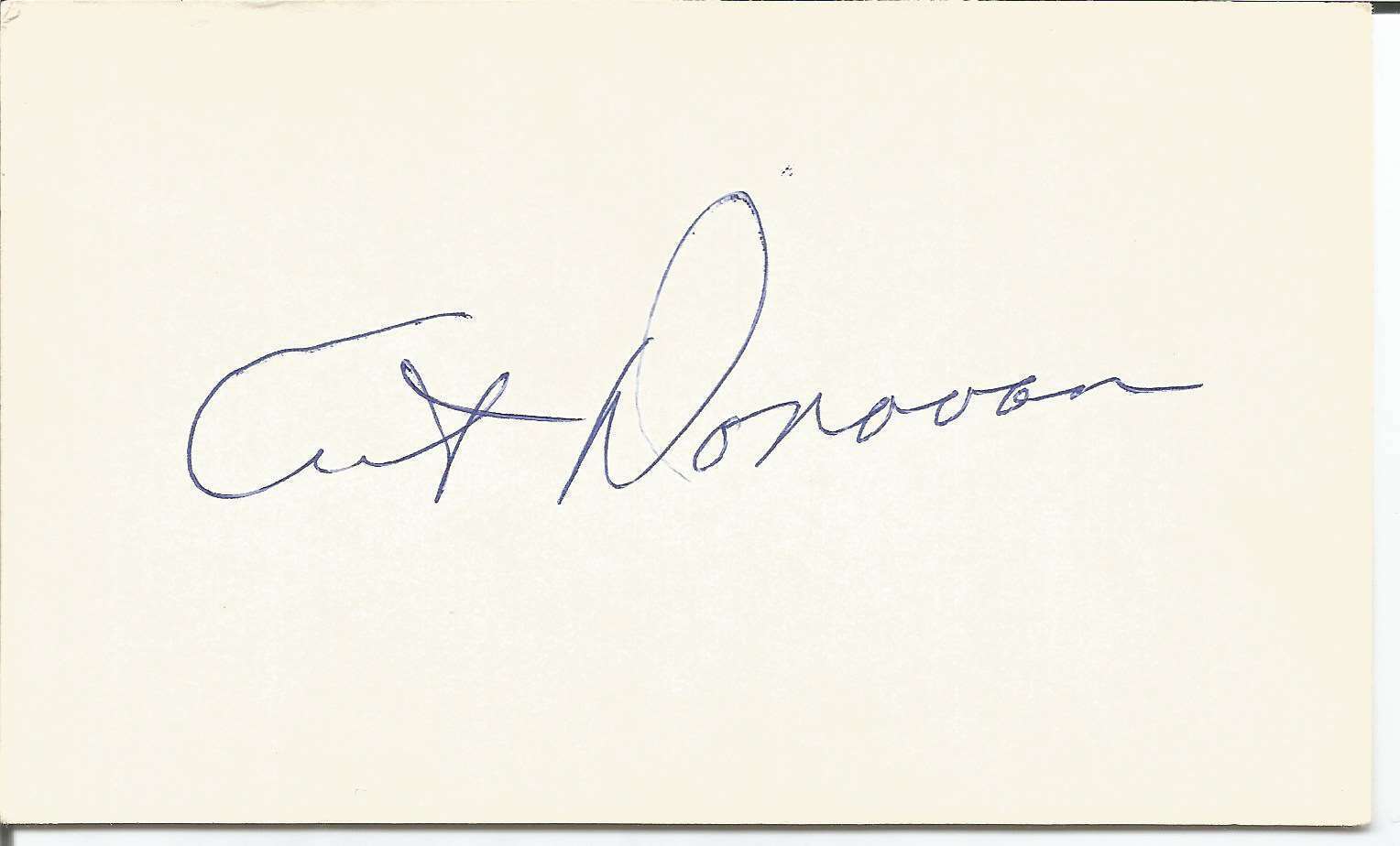 Art Donovans HOF Baltimore Colts Signed/Autographed 3x5 Index Card 150425