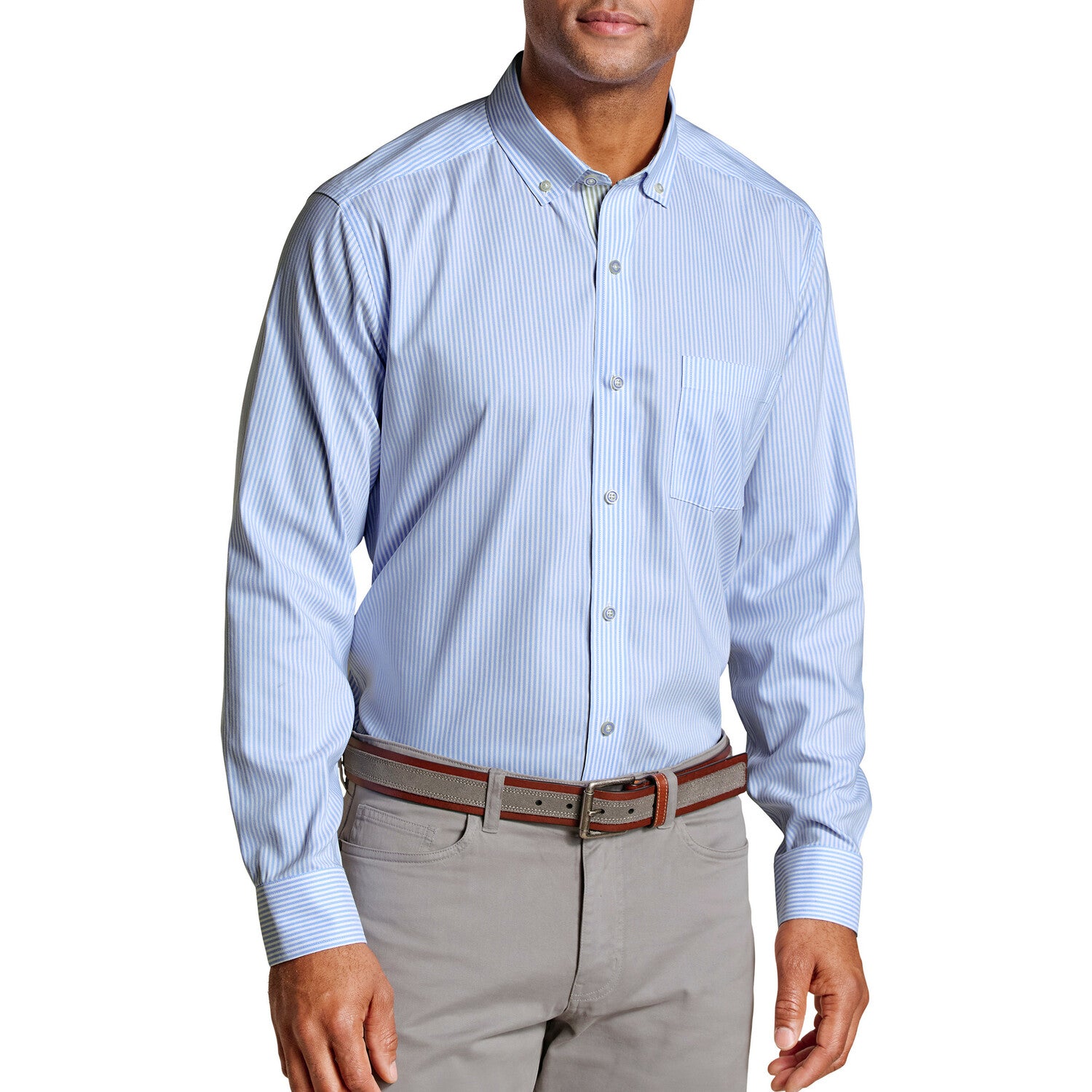 Ovation Non-Iron Oxford Shirt // Blue Striped Oxford