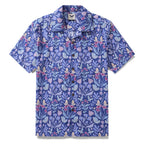 Hawaiian Shirt For Men Midnight Garden By Jill Labieniec Print Shirt Camp Collar 100% Cotton