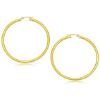 14k Yellow Gold Polished Hoop Earrings (50 mm)