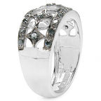 0.29 Carat Genuine Blue Diamond .925 Sterling Silver Ring