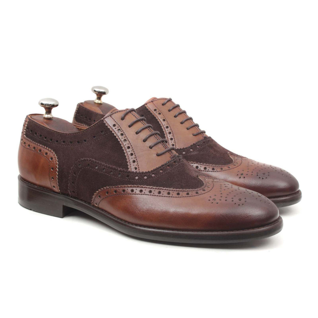 Ceviz Scala Suede + Leather Wingtip // Walnut