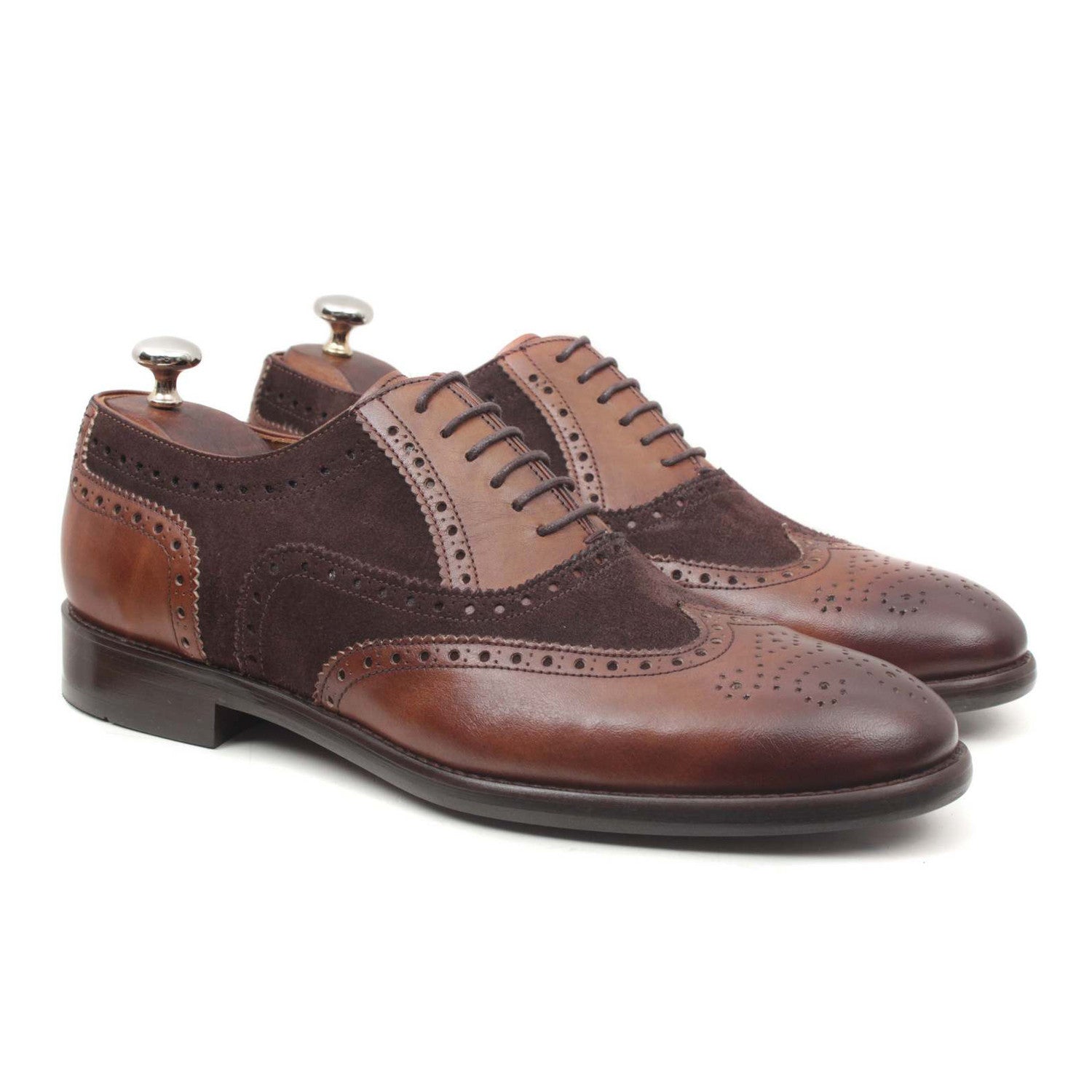 Ceviz Scala Suede + Leather Wingtip // Walnut