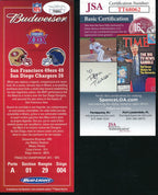 Jerry Rice HOF Signed/Auto Super Bowl XXIX Replica Full Ticket JSA 188038