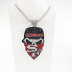 Newest Sports Team Logo Bandit Skull  Pendant Necklace – Iced Out Hip Hop Jewelry for True Fans