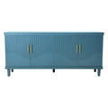 4 Door Cabinet, Large Storage For Living Room - Blue