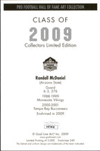 Randall McDaniel HOF Autographed/Inscr Goal Line Art GLAC Postcard Vikings JSA