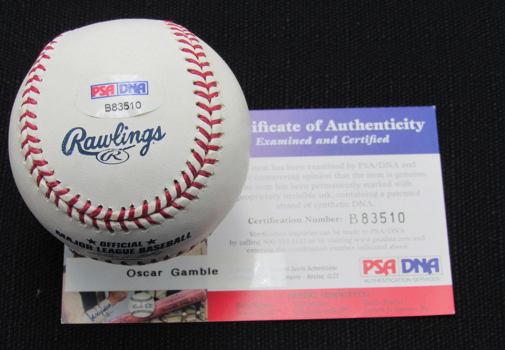 Oscar Gamble Signed/Auto Yankees 100th OML Baseball PSA/DNA 186999