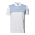 Color Block Polo // White Blue