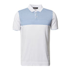 Color Block Polo // White Blue