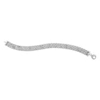 14k White Gold Faceted Panther Link Chain Bracelet