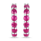 1.56 Carat Genuine Ruby .925 Sterling Silver Earrings