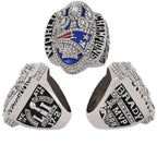 New England Patriots Super Bowl Championship Ring & Trophy Set– 2002, 2004, 2005, 2015, 2017 & 2019