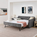 Daybed With Pop Up Trundle And USB Charging Armrest