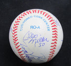 NFL Offensive Players Multi-Autographed Rawlings OAL Baseball Signed by 12