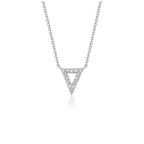 Diamond Inverted Triangle Pendant in 14k White Gold