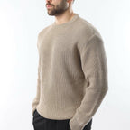 Crewneck Ribbed Sweater // Mink