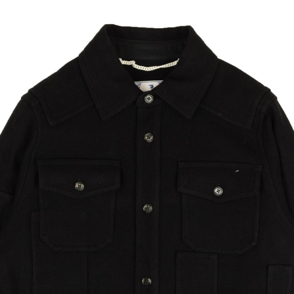 Black Logo Button Down Overshirt