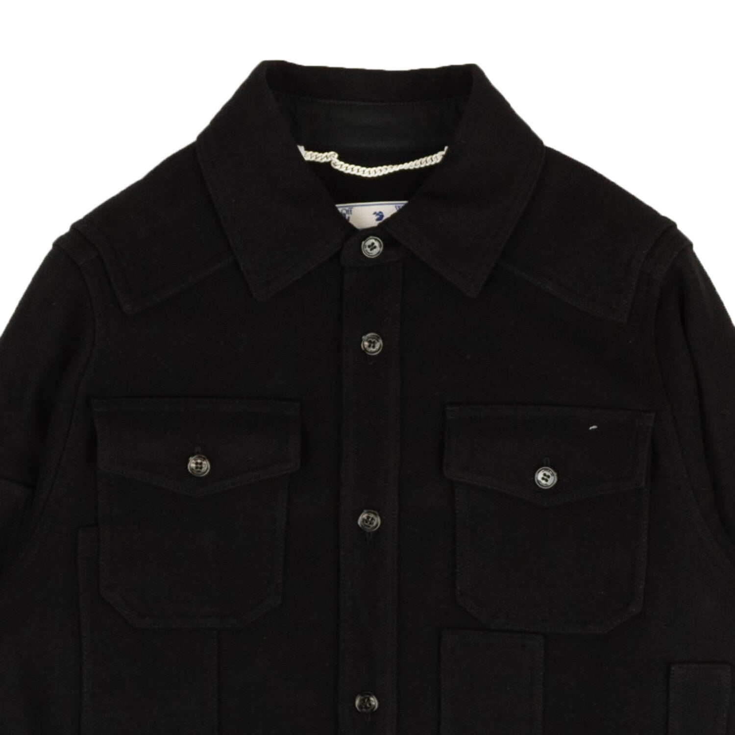 Black Logo Button Down Overshirt