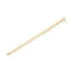 10K Yellow Gold Plated Sterling Silver 2 cttw Diamond "XOXO" Bracelet (J-K Clarity, I1-I2 Color) - Size 7.25"