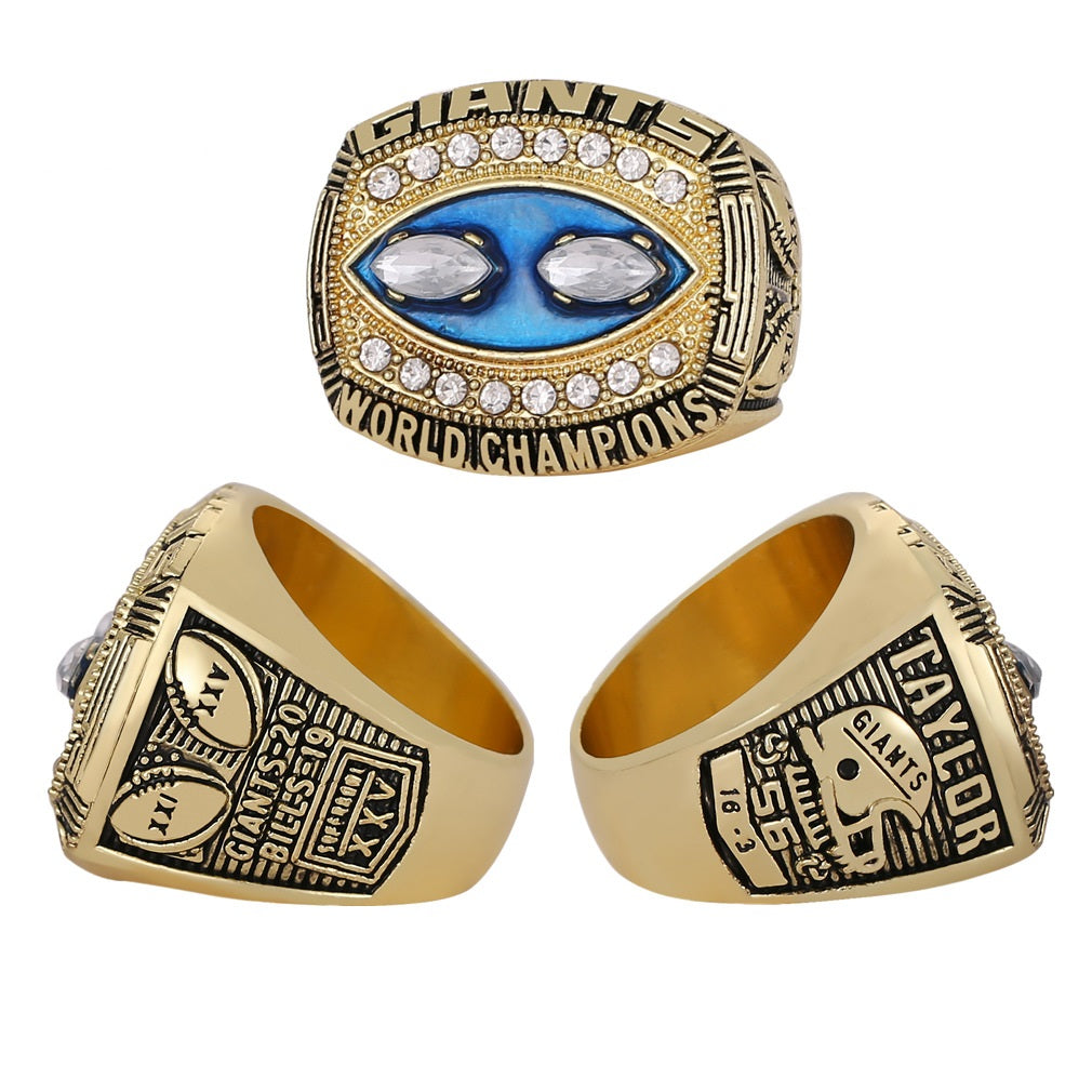 New York Giants Super Bowl Championship Ring & Trophy Set– 1986, 1991, 2008 & 2012