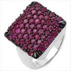 3.15 Carat Genuine Ruby .925 Sterling Silver Ring