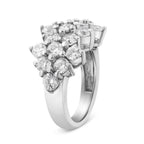 14K White Gold 4.0 Cttw Diamond Multi Row Scatter Band Ring (I-J Color, I1-I2 Clarity) - Size 7
