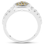 0.25 Carat Genuine Yellow Diamond .925 Sterling Silver Ring