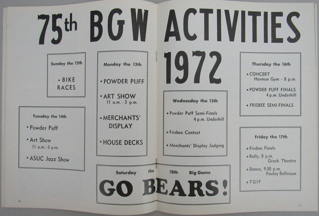 1972 California vs. Stanford College Football Game Souvenir Program 163149