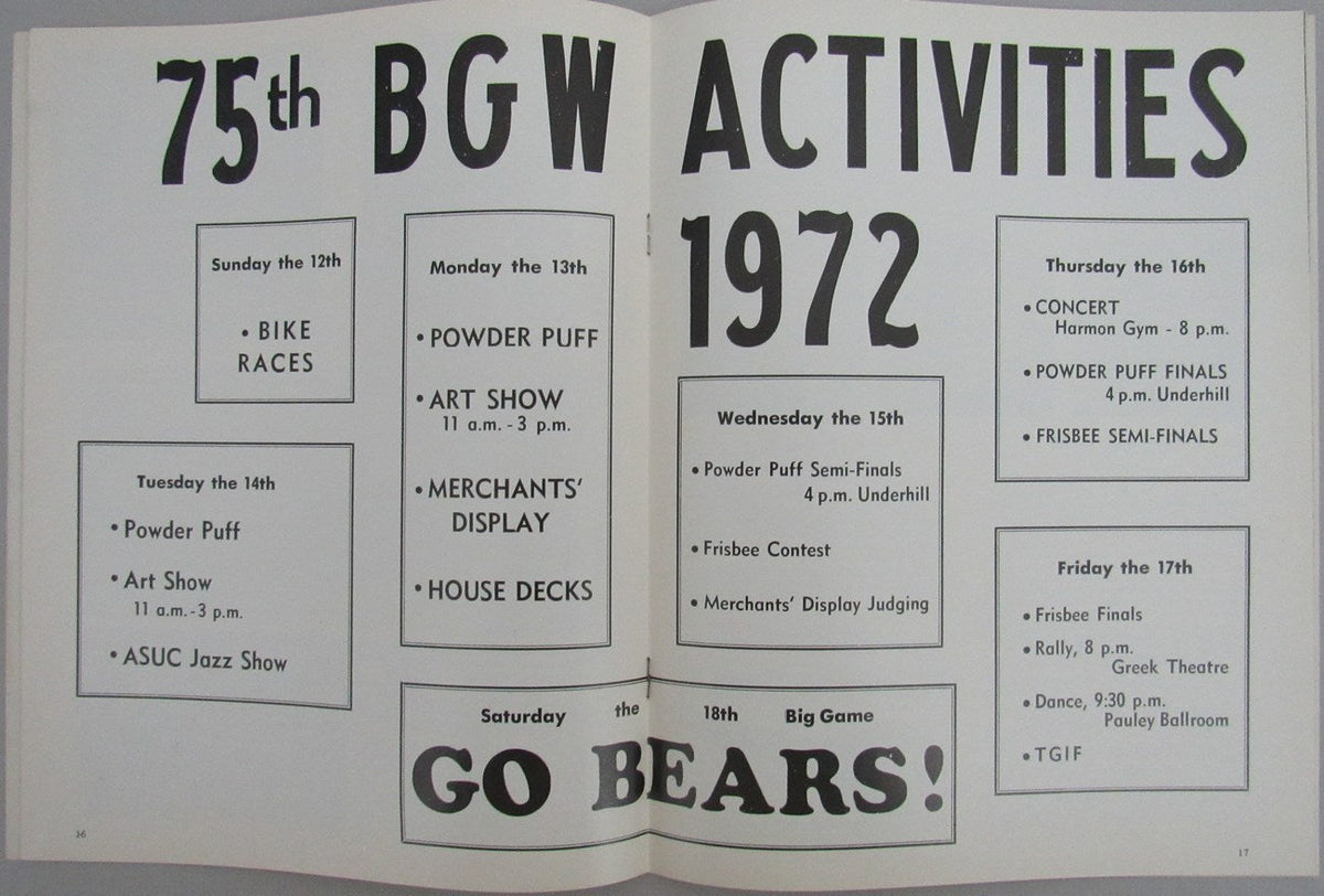 1972 California vs. Stanford College Football Game Souvenir Program 163149