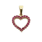 Genuine .37ct Ruby Heart Love Pendant 10KT Yellow Gold