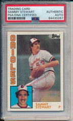 Sammy Oates Orioles Signed/Autographed 1984 TOPPS Card #59 PSA/DNA 164236