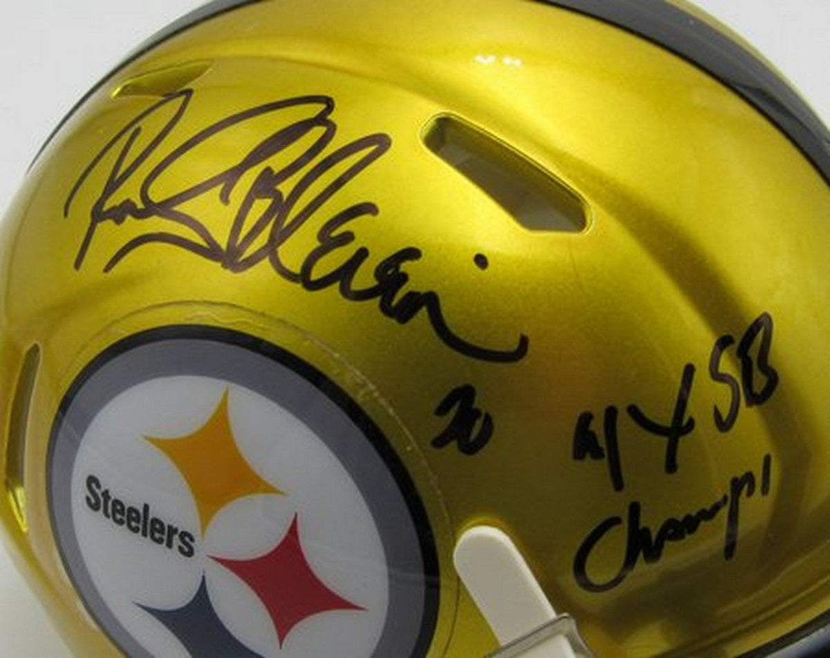 Rocky Bleier HOF Signed/Inscr Flash Mini Helmet Steelers Becket Witness 191563