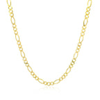 2.8mm 14k Yellow Gold Solid Figaro Chain