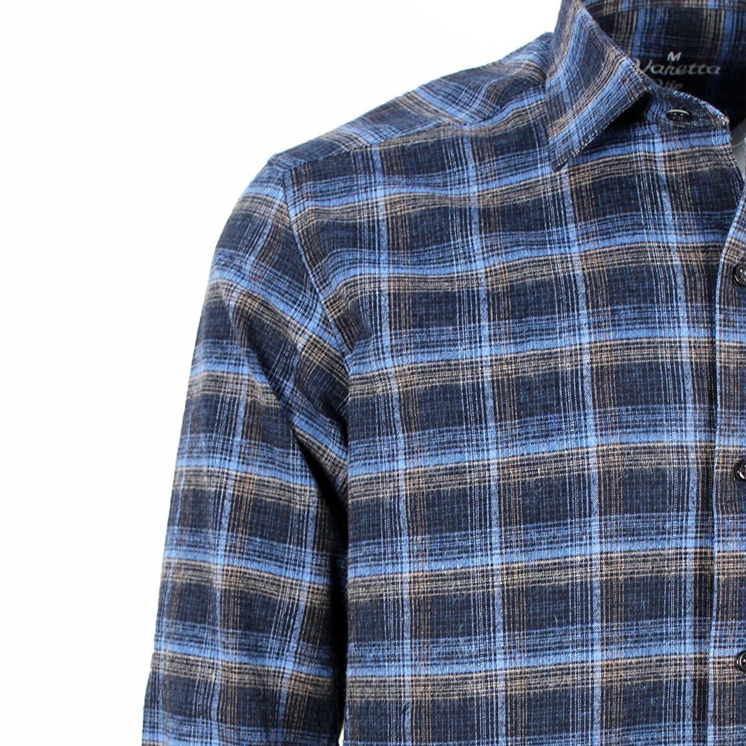 Jake Long Sleeve Checkered Pocket Collar Button-Up Shirt // Blue