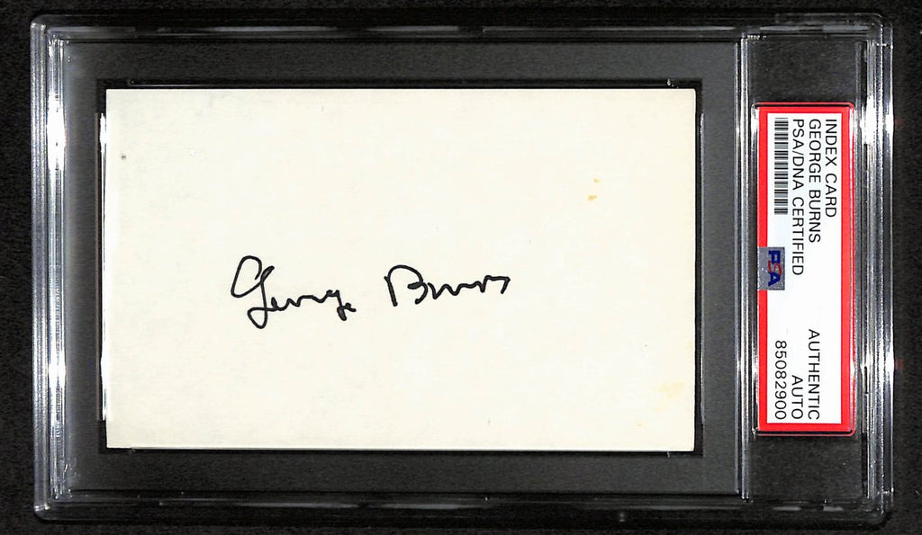 George Burns Signed 3x5 Index Card Comedian, Actor, Writer PSA/DNA 184351