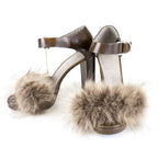 Women's Open Toe Mary Janes Heels // Brown