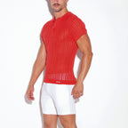 KNITTED POLO // CORAL