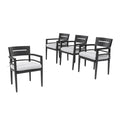 Outdoor Patio Dining Chairs, Tapered Feet (Set of 4) - Ember Black
